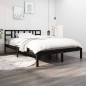 vidaXL Massivholzbett Schwarz 150x200 cm