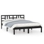 vidaXL Massivholzbett Schwarz 150x200 cm