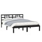 vidaXL Massivholzbett Schwarz 150x200 cm