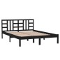 vidaXL Massivholzbett Schwarz 150x200 cm