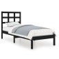 vidaXL Massivholzbett Schwarz 90x190 cm vidaXL Massivholzbett Schwarz 90x190 cm
