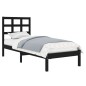 vidaXL Massivholzbett Schwarz 90x190 cm vidaXL Massivholzbett Schwarz 90x190 cm
