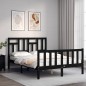 Massivholzbett mit Kopfteil Schwarz 140x190 cm Massivholzbett mit Kopfteil Schwarz 140x190 cm