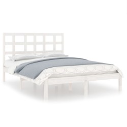 vidaXL Massivholzbett Weiß 200x200 cm