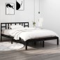 vidaXL Massivholzbett Schwarz 140x190 cm vidaXL Massivholzbett Schwarz 140x190 cm