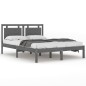 vidaXL Massivholzbett Grau 140x190 cm vidaXL Massivholzbett Grau 140x190 cm