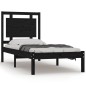 vidaXL Massivholzbett Schwarz 90x190 cm vidaXL Massivholzbett Schwarz 90x190 cm
