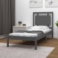 vidaXL Massivholzbett Grau 90x200 cm vidaXL Massivholzbett Grau 90x200 cm
