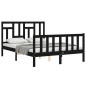 Massivholzbett mit Kopfteil Schwarz 140x190 cm Massivholzbett mit Kopfteil Schwarz 140x190 cm