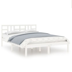 vidaXL Massivholzbett Weiß 200x200 cm