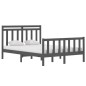 vidaXL Massivholzbett Grau 135x190 cm vidaXL Massivholzbett Grau 135x190 cm