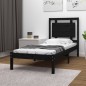vidaXL Massivholzbett Schwarz 100x200 cm vidaXL Massivholzbett Schwarz 100x200 cm