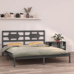 vidaXL Massivholzbett Grau 180x200 cm