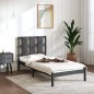 vidaXL Massivholzbett Grau Kiefer 100x200 cm vidaXL Massivholzbett Grau Kiefer 100x200 cm
