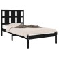 vidaXL Massivholzbett Schwarz 75x190 cm vidaXL Massivholzbett Schwarz 75x190 cm