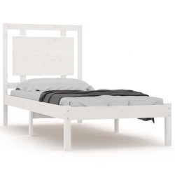 vidaXL Massivholzbett Weiß 90x200 cm