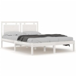 vidaXL Massivholzbett Weiß 200x200 cm
