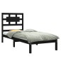 vidaXL Massivholzbett Schwarz 75x190 cm vidaXL Massivholzbett Schwarz 75x190 cm