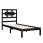 vidaXL Massivholzbett Schwarz 75x190 cm vidaXL Massivholzbett Schwarz 75x190 cm