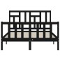 Massivholzbett mit Kopfteil Schwarz 140x190 cm Massivholzbett mit Kopfteil Schwarz 140x190 cm