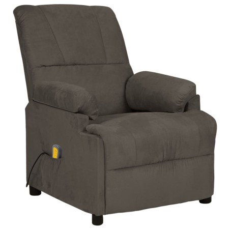 Massagesessel Dunkelgrau Wildleder-Optik