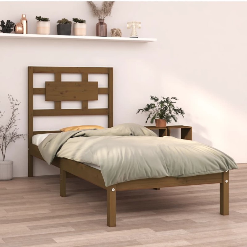 vidaXL Massivholzbett Honigbraun 75x190 cm vidaXL Massivholzbett Honigbraun 75x190 cm