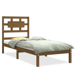 vidaXL Massivholzbett Honigbraun 75x190 cm