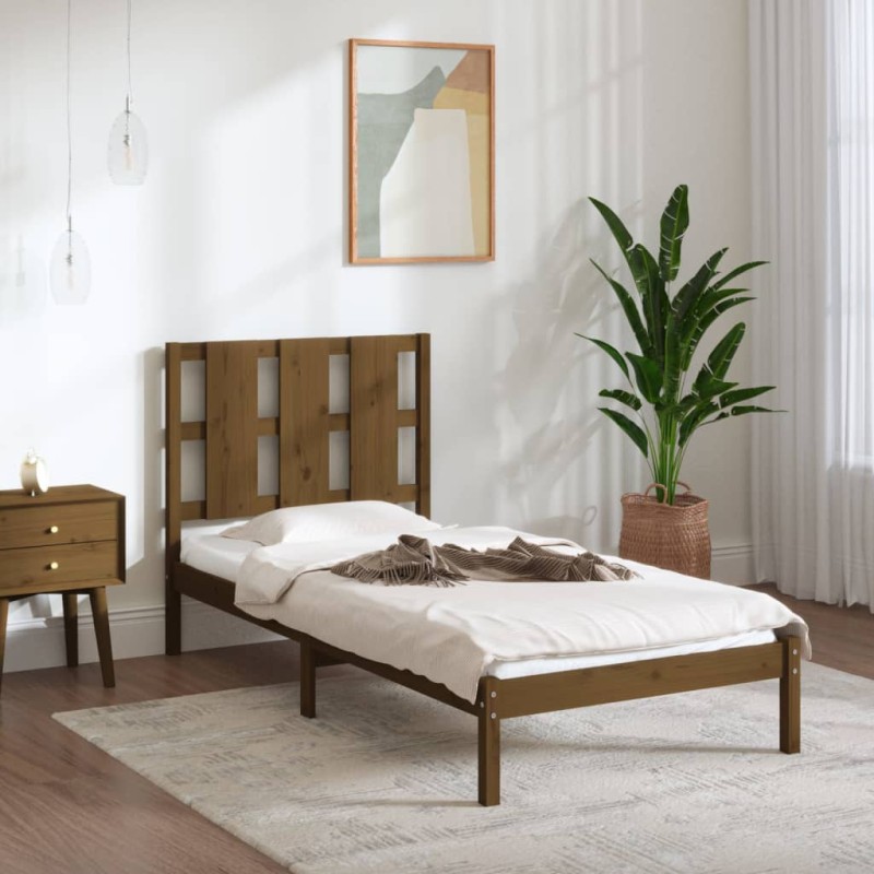 vidaXL Massivholzbett Honigbraun 75x190 cm vidaXL Massivholzbett Honigbraun 75x190 cm