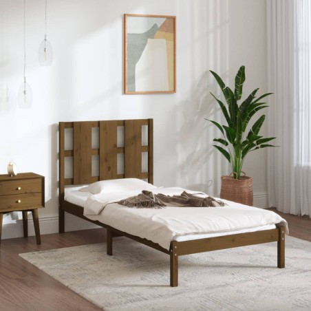 vidaXL Massivholzbett Honigbraun 75x190 cm