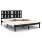 vidaXL Massivholzbett Schwarz 150x200 cm vidaXL Massivholzbett Schwarz 150x200 cm