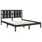 vidaXL Massivholzbett Schwarz 150x200 cm vidaXL Massivholzbett Schwarz 150x200 cm