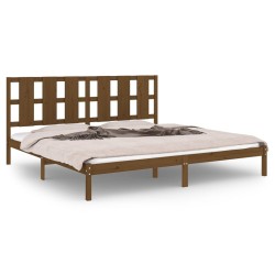 vidaXL Massivholzbett Honigbraun Kiefer 200x200 cm