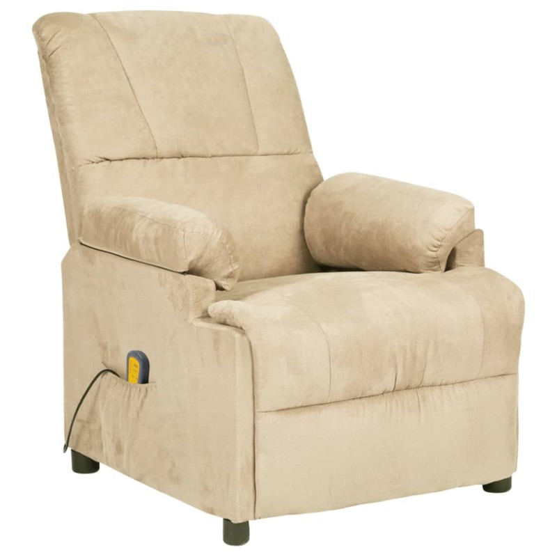 Massagesessel Creme Wildleder-Optik Massagesessel Creme Wildleder-Optik