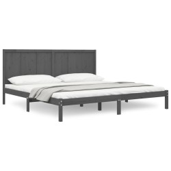 vidaXL Massivholzbett Grau Kiefer 200x200 cm