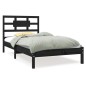 vidaXL Massivholzbett Schwarz 90x190 cm vidaXL Massivholzbett Schwarz 90x190 cm