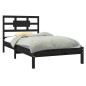 vidaXL Massivholzbett Schwarz 90x190 cm vidaXL Massivholzbett Schwarz 90x190 cm