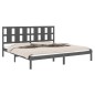 vidaXL Massivholzbett Grau Kiefer 200x200 cm vidaXL Massivholzbett Grau Kiefer 200x200 cm