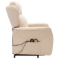 Massagesessel mit Aufstehhilfe Creme Stoff