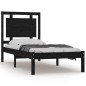 vidaXL Massivholzbett Schwarz 75x190 cm vidaXL Massivholzbett Schwarz 75x190 cm