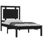 vidaXL Massivholzbett Schwarz 75x190 cm vidaXL Massivholzbett Schwarz 75x190 cm