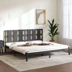 vidaXL Massivholzbett Grau 180x200 cm