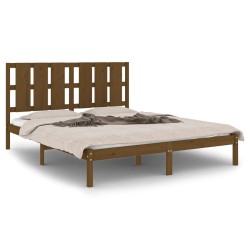 vidaXL Massivholzbett Honigbraun 150x200 cm