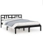 vidaXL Massivholzbett Schwarz 140x200 cm vidaXL Massivholzbett Schwarz 140x200 cm