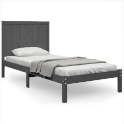 vidaXL Massivholzbett Grau Kiefer 90x190 cm