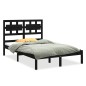 vidaXL Massivholzbett Schwarz 150x200 cm vidaXL Massivholzbett Schwarz 150x200 cm