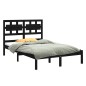 vidaXL Massivholzbett Schwarz 150x200 cm vidaXL Massivholzbett Schwarz 150x200 cm
