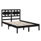 vidaXL Massivholzbett Schwarz 150x200 cm vidaXL Massivholzbett Schwarz 150x200 cm