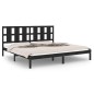 vidaXL Massivholzbett Schwarz Kiefer 200x200 cm vidaXL Massivholzbett Schwarz Kiefer 200x200 cm