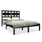 vidaXL Massivholzbett Schwarz 140x190 cm vidaXL Massivholzbett Schwarz 140x190 cm