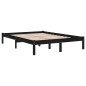 vidaXL Massivholzbett Schwarz 140x190 cm vidaXL Massivholzbett Schwarz 140x190 cm